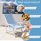 Kids Lounge Chair Outdoor, Kids Lounge Chair, Removable Striped Fabric Cushions, Outdoor Folding Deck Chair with Parasol, Portable & Lightweight for Backyard, Poolside(Blue)