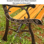 Rygcrud Kids Double Seater Garden Patio Benches with Animal Backrest, Wooden & Cast Iron Mini Sized Park Outdoor Bench, Villa Courtyard Decoration