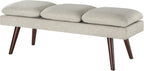 OSP Home Furnishings Amanda Mid-Century Modern Upholstered Bench with Solid Wood Tapered Legs, 54-inches, Linen Fabric