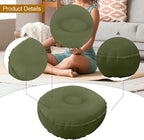Inflatable Meditation Cushion Seating Indoor Outdoor Meditation Pillow Comfortable Lightweight, Green