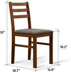Livinia Seattle Modern Farmhouse Kitchen Dining Room Chair Set of 4, Solid Wood Fabric Upholstered Cushion Seat Wood Ladder Back Chairs (Antique)