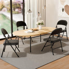 Black Padded Folding Chairs 6 Pack, 350LBS Heavy-Duty Steel Frame Foldable Chairs for Indoor Outdoor Wedding Party Dining Events