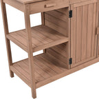 Polibi Potting Bench Table with 4 Open Shelves and 2 Drawers, 66" Large Farmhouse Wooden Outdoor Patio Workstation, Garden Potting Bench with Cabinet for Backyard, Mudroom (Brown, 66'')