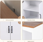 Kitchen Pantry Cabinet with Doors and Drawers, Storage Cabinet with Microwave Stand, Coffee Bar Hutch Cupboard Cabinet for Kitchen/Dining Room/Living Room