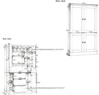 Virubi 42.3x20.0x70.9 inch Freestanding Kitchen Pantry Cabinet, Tall Storage Workstation with 4 Doors, 3 Drawers, 6 Door Shelves, Removable Shelves & 6 Wine Racks for Dining (Grey)