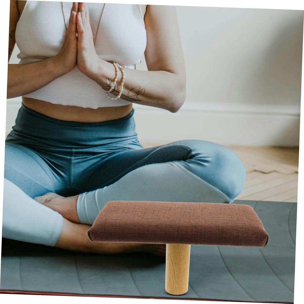 PRETYZOOM Yoga Meditation Bench Seiza Prayer Stool with Cushion Wooden Posture Support Chair for Meditation and Sitting Under 150cm Height