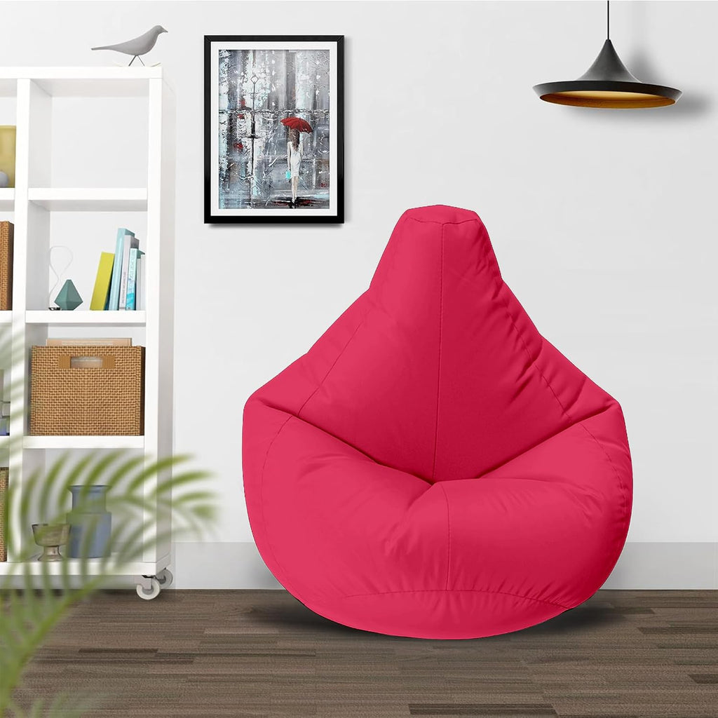Ample Decor Bean Bag Cover (Filler Not Included), Plush Toys Storage Soft Leatherette, Durable Construction Sturdy Zipper, Ideal for Children and Teenagers - Pink