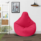 Ample Decor Bean Bag Cover (Filler Not Included), Plush Toys Storage Soft Leatherette, Durable Construction Sturdy Zipper, Ideal for Children and Teenagers - Pink