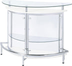 Coaster Home Furnishings Amarillo Glass Top Freestanding Home Bar Cabinet, Modern Liquor Cabinet with 2 Shelves and Wine Glass Rack, White
