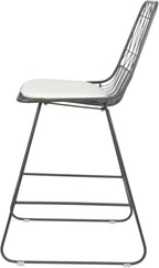 GDFStudio Christopher Knight Home Lilith Counter Stools, 26" Seats, Modern, Geometric, Gray Iron Frames with Ivory Cushion (Set of 2)