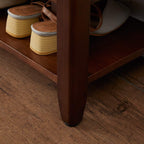 XKZG Shoe Storage Bench Wooden Shoe Rack Bench Rustic Solid Wood Entryway Bench (Brown,23.6")