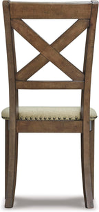 Signature Design by Ashley Moriville Modern Farmhouse 19" Upholstered Dining Room Chair, 2 Count, Brown
