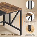 YATINEY 70.9" Computer Desk with Power Outlets, Gaming Desk, Large Office Executive Desk Workstation, Business Furniture for Home Office, Study, Rustic Brown and Black DN18UBR