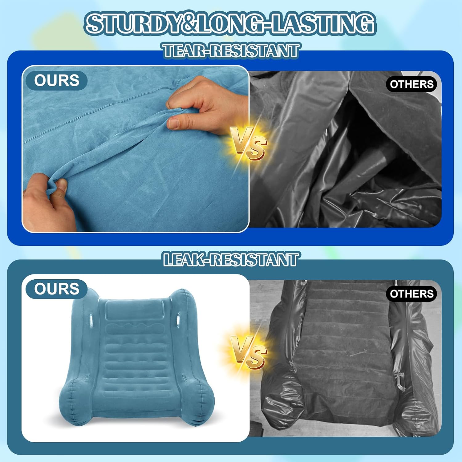 Sensory Rocker Chair for Kids, 55” x 55” x 46” Air Cloud Rocker, Inflatable Sensory Chair for Autistic ADHD Child, Indoor/Outdoor Toddler Rocking Chair