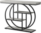 Shintenchi 41.3 inches Console Table with Storage, Industrial Entryway Table, 4-Tier Shelves Sofa Table Behind Couch, Narrow Wood Accent Table for Living Room, Entryway, Entrance, Hallway, Foyer, Grey