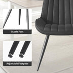 Nebuaegis Modern Dining Chairs Set of 6,Upholstered Dining Room Chairs with Thick Cushions,Fabric Comfy Dining Chairs with Metal Legs for Dining Room Black