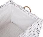 happimess HPM9003E Jacob 31.5" Handwoven Wicker Storage Trunk, Distressed White, Collapsible for flat storage, for Office, Dorm Room, Entryway, Bedroom, Dining Room