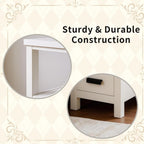 End Table with Charging Station, Narrow Nightstand with 2 Drawers, Side Table with USB Ports & Outlets, Small Bedside Table for Small Spaces, Bedroom, Living Room,Wood, White