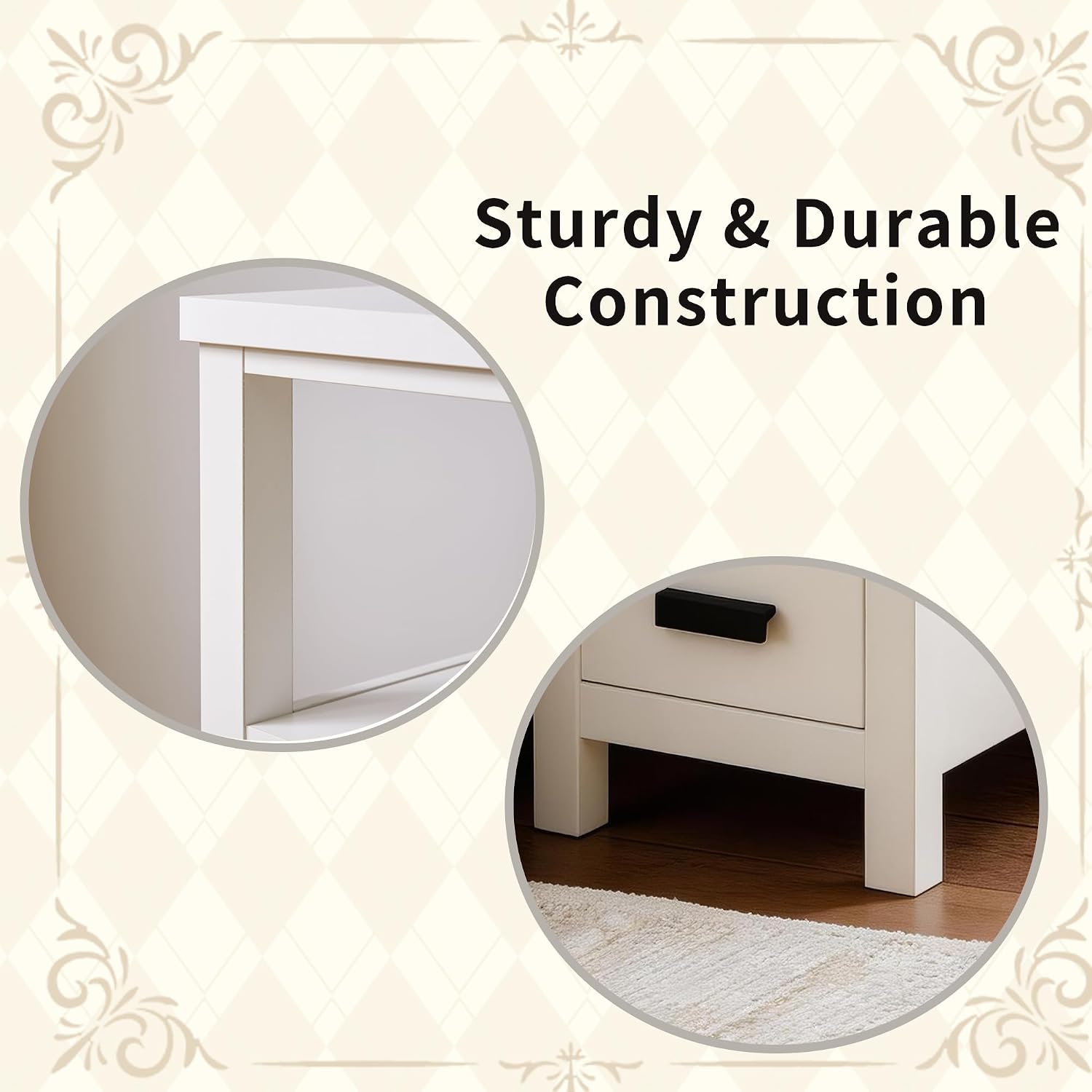 End Table with Charging Station, Narrow Nightstand with 2 Drawers, Side Table with USB Ports & Outlets, Small Bedside Table for Small Spaces, Bedroom, Living Room,Wood, White
