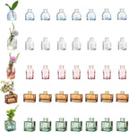 Glasseam Mini Bud Vases in Bulk 40: Colored Small Flower Vases for Centerpieces, Cute Tiny Glass Table Centerpiece for Flowers - Modern Wedding Decorations for Living Room Kitchen Baby Showers