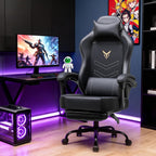 GTPLAYER Gaming Chair for Adults, Big and Tall 300LBS Heavy Duty Office Chair, Ergonomic High Back Lumbar Support and Wide Comfy Cushion with Linkage Armrests, Black