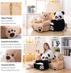 Cute Kids Sofa Seat Dog Shaped Chair Bean Bag Chair Seat Armrest Chair Sofa Animals Seat Cushion for Play Room Comfortable Animal Shaped Cushion for Home Bedroom Decoration (Light Brown Dog)