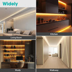 10-Pack 6.6ft/2Meter Silver Recessed LED Aluminum Channel for LED Strip Lights Diffuser Channel with Milky Cover End Caps and Mounting Clips, Flush Mounted LED Track for Ceiling Under Cabinet Closet.