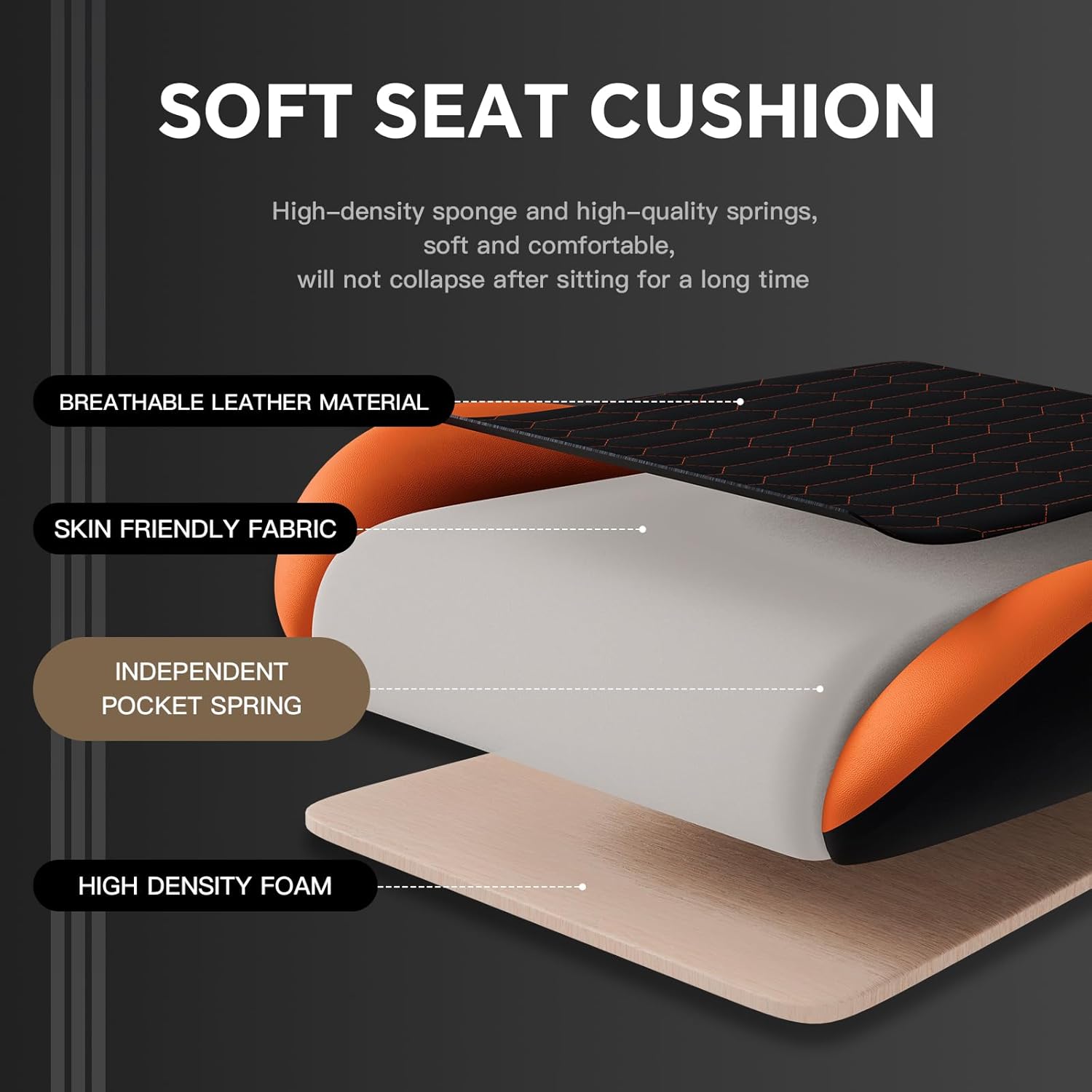 Gaming Chair with Footrest, High Back Gaming Chairs PVC Leather Ergonomic Gamer Chair with Adjustable Headrest Lumbar Support Racing Style Video Gaming Chair for Office/Home (Black Orange)