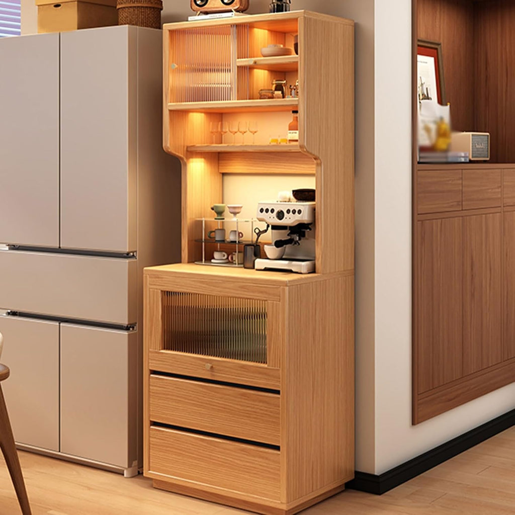 Kitchen Cabinet, Sliding Racks with Door, Sideboard Buffet, Versatile Cupboard for Dining Room, for Kitchen Living Room SND Dining Room White(50cm/19.6in)