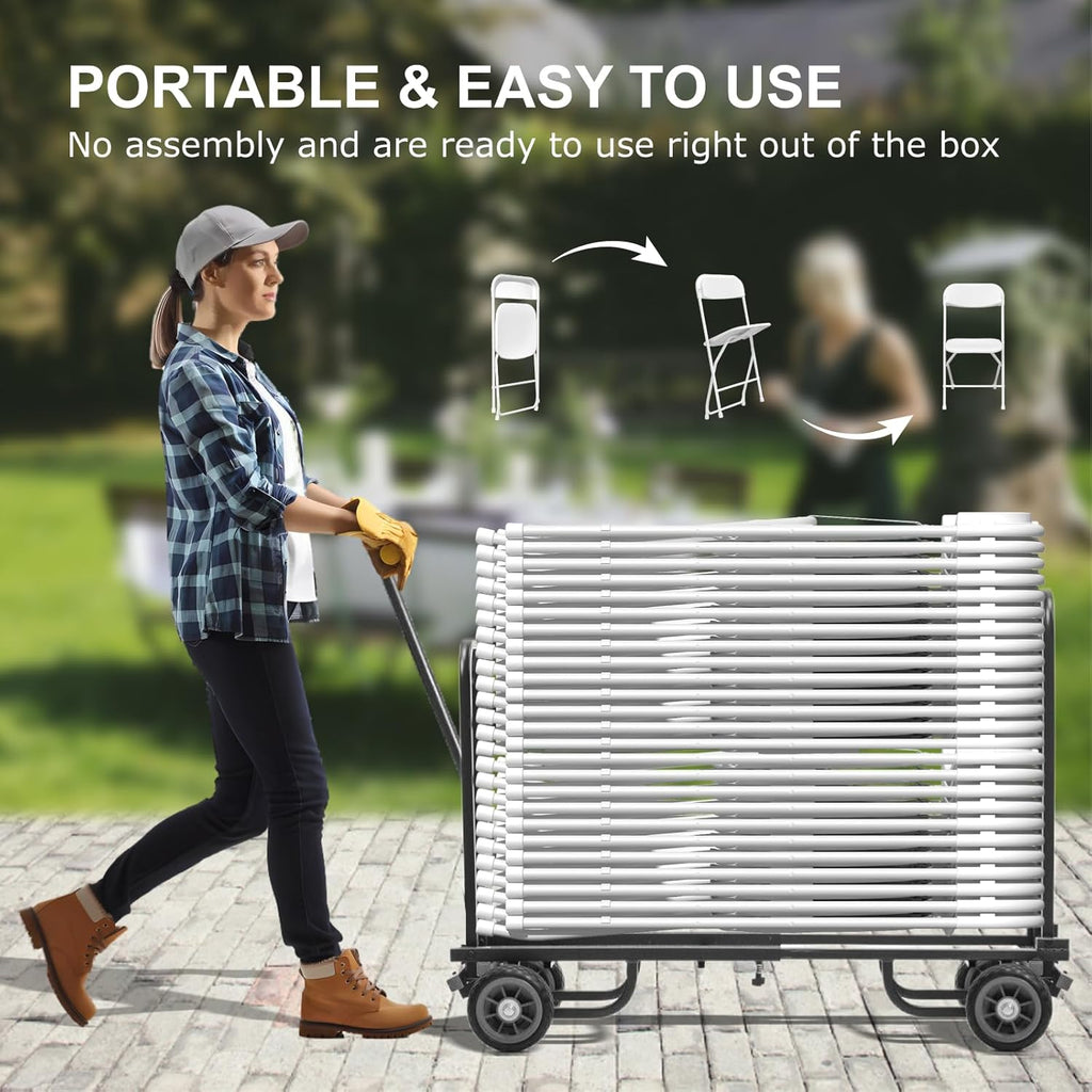 10 Pack White Folding Chairs, Plastic Folding Chairs Outdoor Indoor, 350lb Capacity,Portable Event Chair, Lightweight Folding Chair,for Events Office Wedding Party Rental Picnic Patio