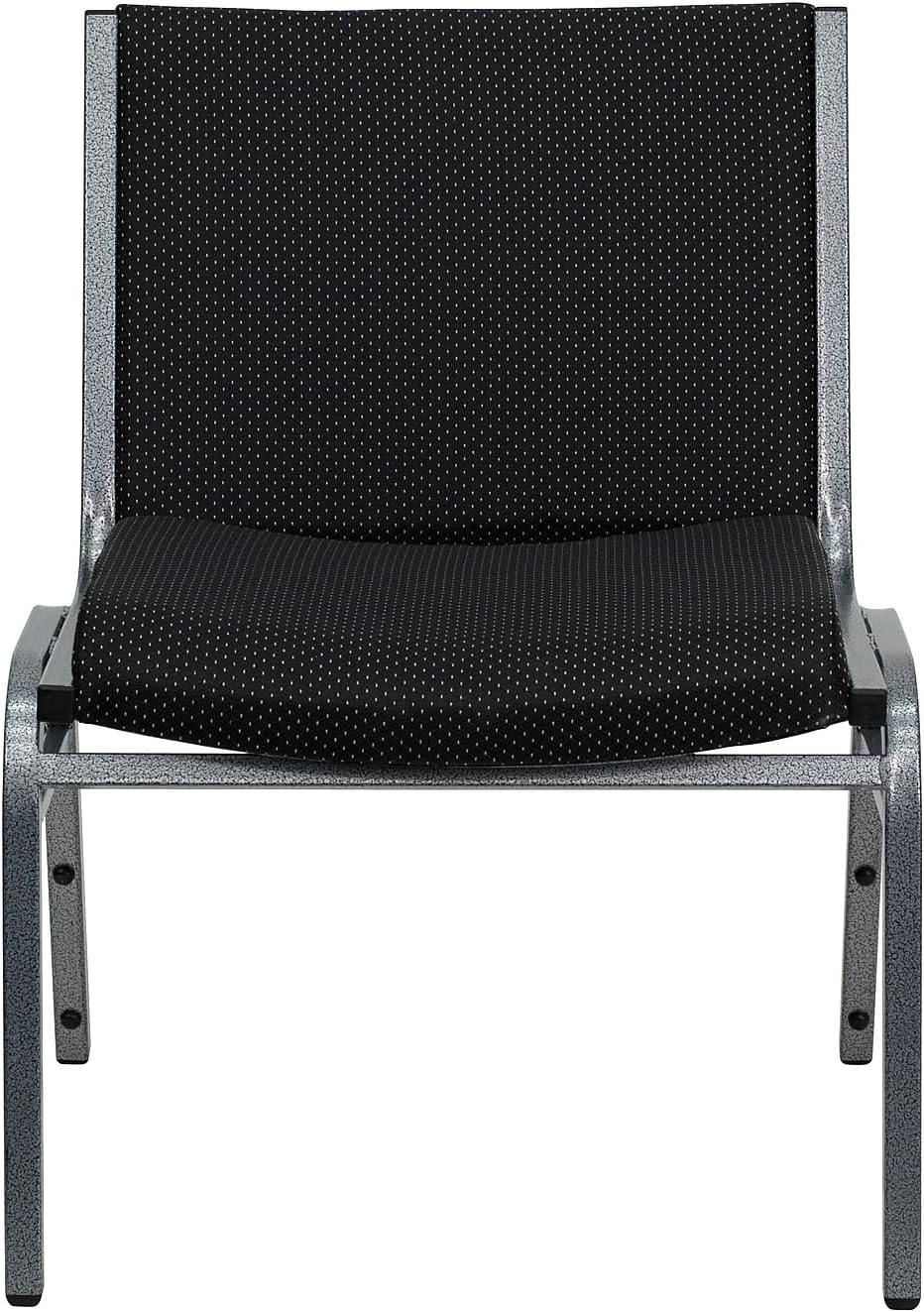 Rated Black Fabric Stack Chair with Ganging Bracket