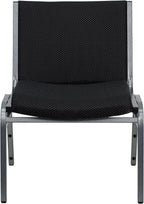 Rated Black Fabric Stack Chair with Ganging Bracket