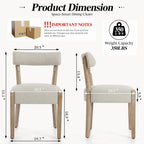 ZJhome Modern Dining Chairs Set of 4 – Mid-Century Modern Faux Leather Upholstered Kitchen & Dining Room Chairs with Curved Back, Oversized Rounded Seat, Sturdy Wood Frame, Beige