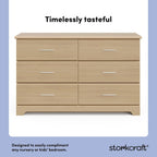 Storkcraft Brookside 6 Drawer Dresser, Driftwood | GREENGUARD Gold Certified, Wood Dresser for Bedroom, Kids & Nursery Storage Chest, Safety Interlocking Drawers, Kids Bedroom