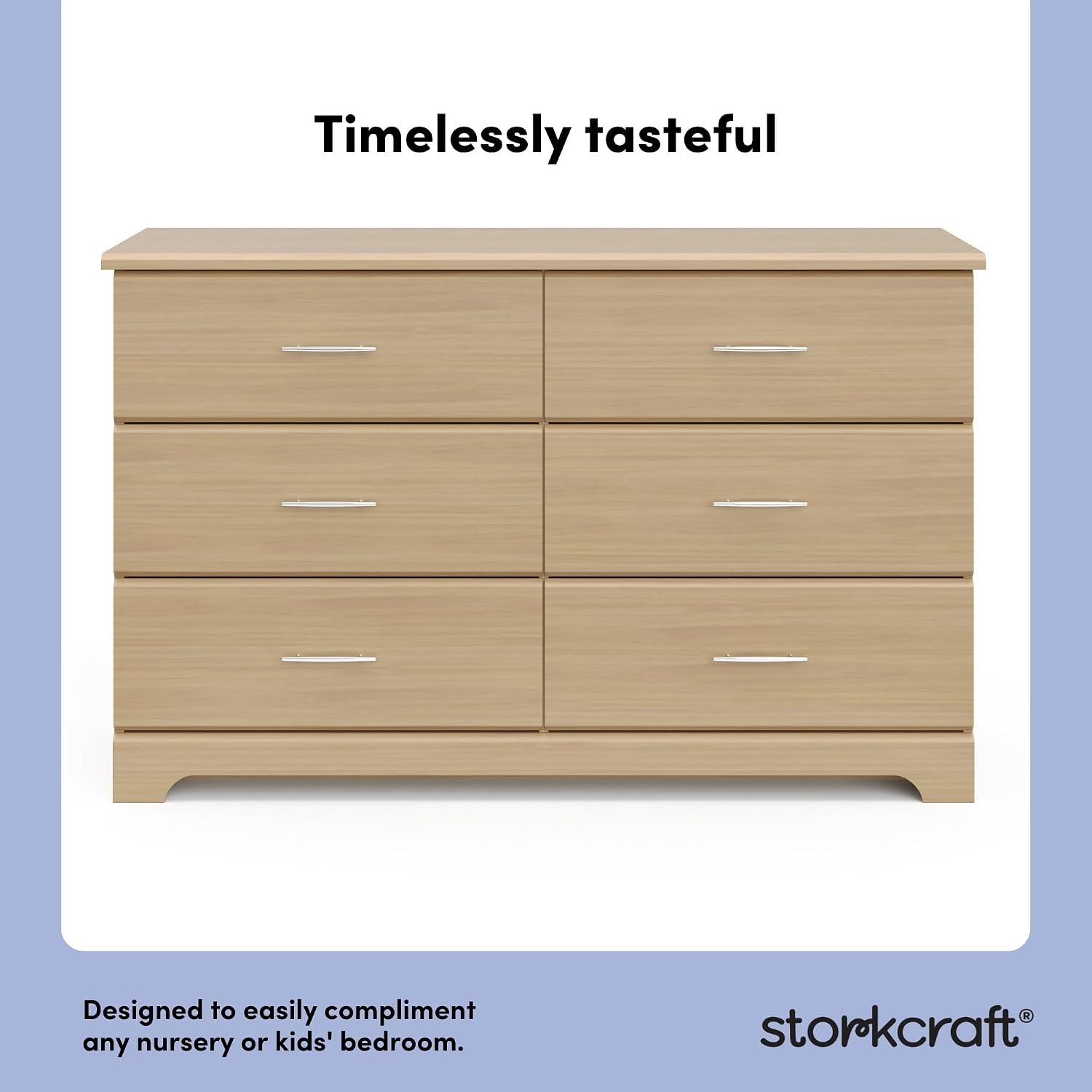 Storkcraft Brookside 6 Drawer Dresser, Driftwood | GREENGUARD Gold Certified, Wood Dresser for Bedroom, Kids & Nursery Storage Chest, Safety Interlocking Drawers, Kids Bedroom