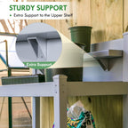EAGLE PEAK Potting Bench, Weatherproof Vinyl Potting Table for Outdoor & Indoor Use, Easy Clean Garden Workstation with Storage Shelves, Gray, 40"