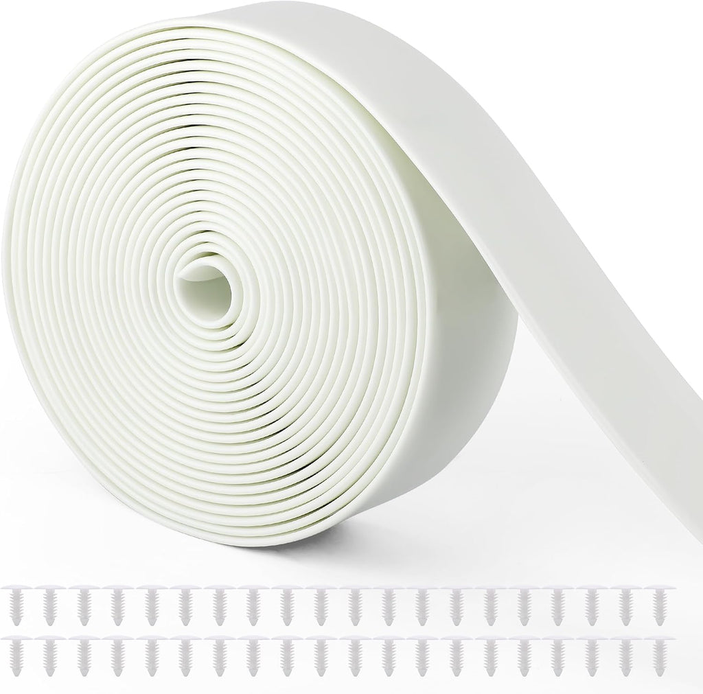 2" Wide Vinyl Straps for Patio Chairs Repair, 20FT Long Patio Garden Furniture Replacement Straps+ 40 Free Rivets for Outdoor Lawn Furniture Chaise Lounge Repair (White)