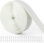 2" Wide Vinyl Straps for Patio Chairs Repair, 20FT Long Patio Garden Furniture Replacement Straps+ 40 Free Rivets for Outdoor Lawn Furniture Chaise Lounge Repair (White)