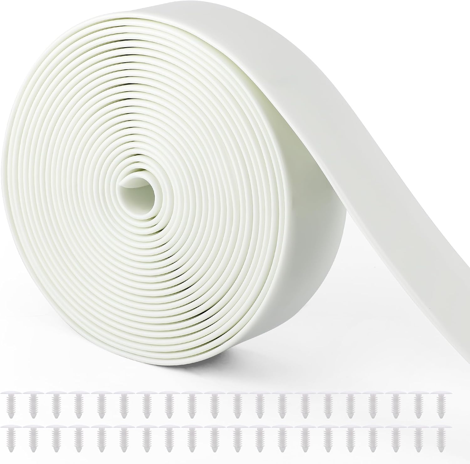 2" Wide Vinyl Straps for Patio Chairs Repair, 20FT Long Patio Garden Furniture Replacement Straps+ 40 Free Rivets for Outdoor Lawn Furniture Chaise Lounge Repair (White)