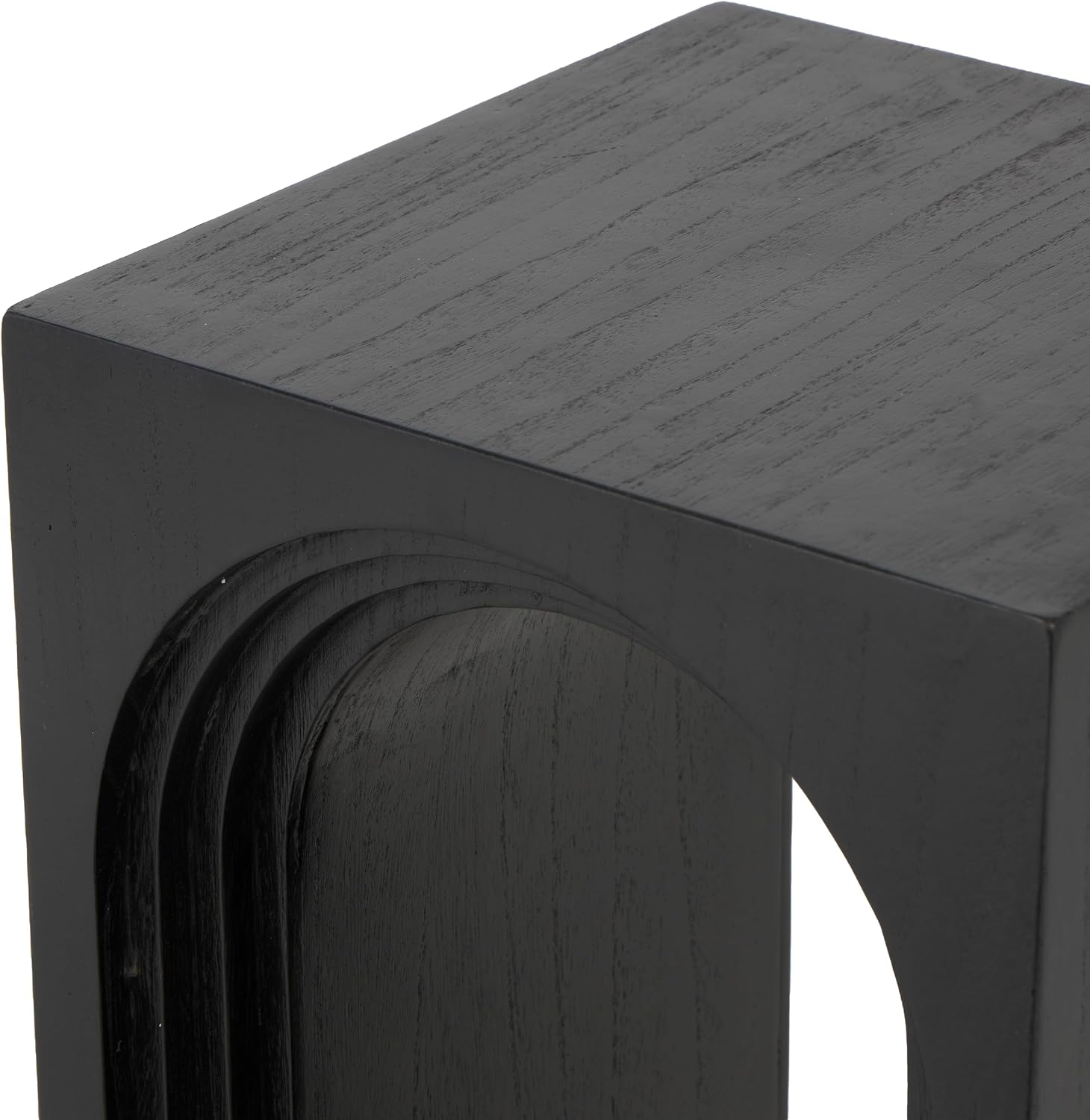Deco 79 Wood Side End Accent Table Cutout Arch End Table, Side Table 12" x 12" x 24", Black