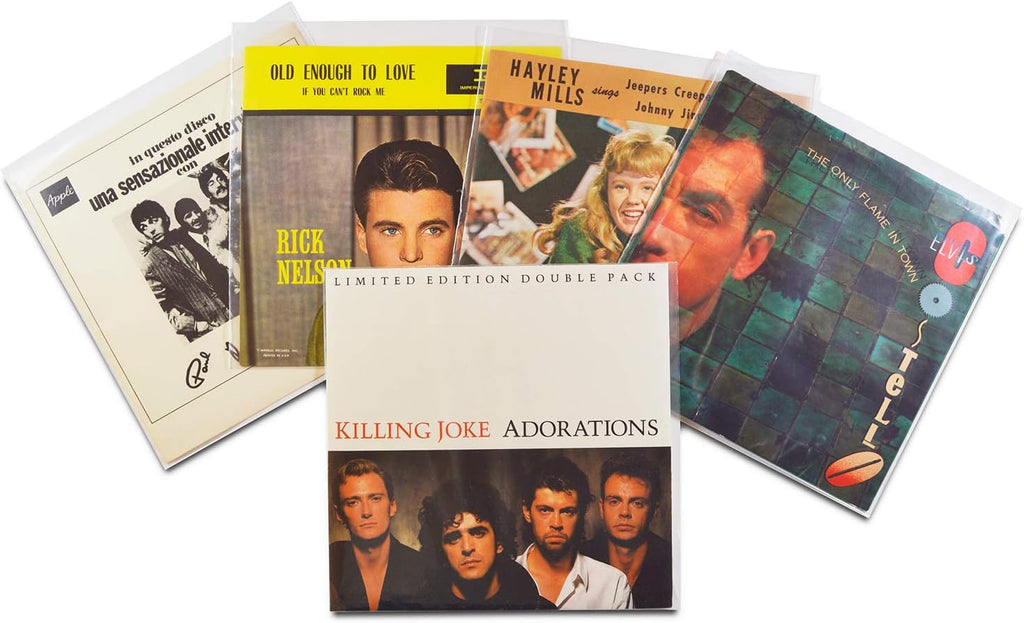 100-Pack 45 RPM Vinyl Record Outer Sleeves 7 Inch Clear Protective Bags
