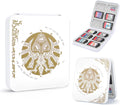DLseego Game Card Case for Switch Lite/Switch/Switch OLED, Gold Kingdom Medallion Design Switch Game Cartridge Memory Card Portable Storage with 12 Game Card Slots and 12 Micro SD Card Slots-White