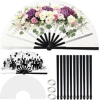 YumSur 20 Sets Sublimation Folding Clap Fan Blanks White Polyester Sublimation Fan Bulk DIY Heat Transfer Printing Fans for Line Dancing, Wedding, Graduation, Party