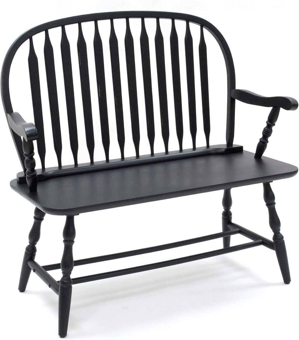 Carolina Living Windsor 44" Entryway Bench for Foyer, Entryway or Hallway, Antique Black