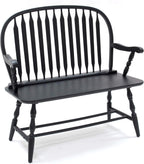 Carolina Living Windsor 44" Entryway Bench for Foyer, Entryway or Hallway, Antique Black