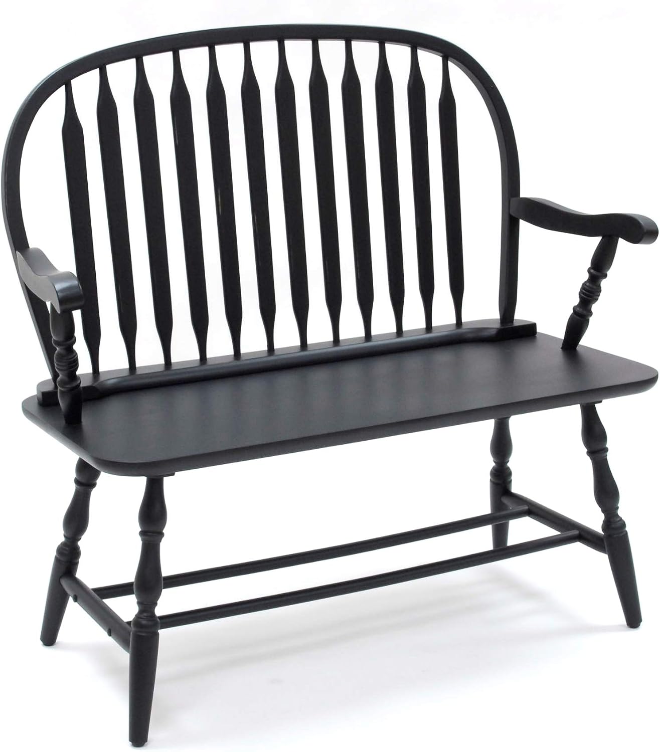 Carolina Living Windsor 44" Entryway Bench for Foyer, Entryway or Hallway, Antique Black