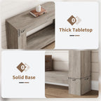Garvee Farmhouse Console Table for Living Room, Long Console Table for Entryway, 2-Tier Large Sofa Table with Storage, Entryway Entry Table for Entrance, Hallway, Grey, 47"