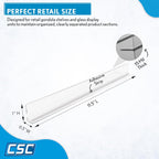 Clip Strip Corp. Shelf Dividers Pack of 50 for Retail Stores - Lightweight, Clear Adhesive Mount 1" H x 11-9/16" L, 15 mil Crystal Clear PVC, Retail Shelf Separator, Item SD-1512