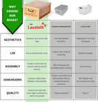 Lavatelli: Storage Box 6 Pack: Large - Map - Lid & Side Handles, Decorative Cardboard Organizer, Stacks-Folds, Home-Clothes-Toys, 19.7 x 15.7 x 9.8