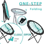 CampLand Bunjo Bungee Dish Chair-Versatile Folding Chair with Fun Bouncy Design-for Room Garden Dorm Rooms and Lounging in Living Rooms Set of 2pcs